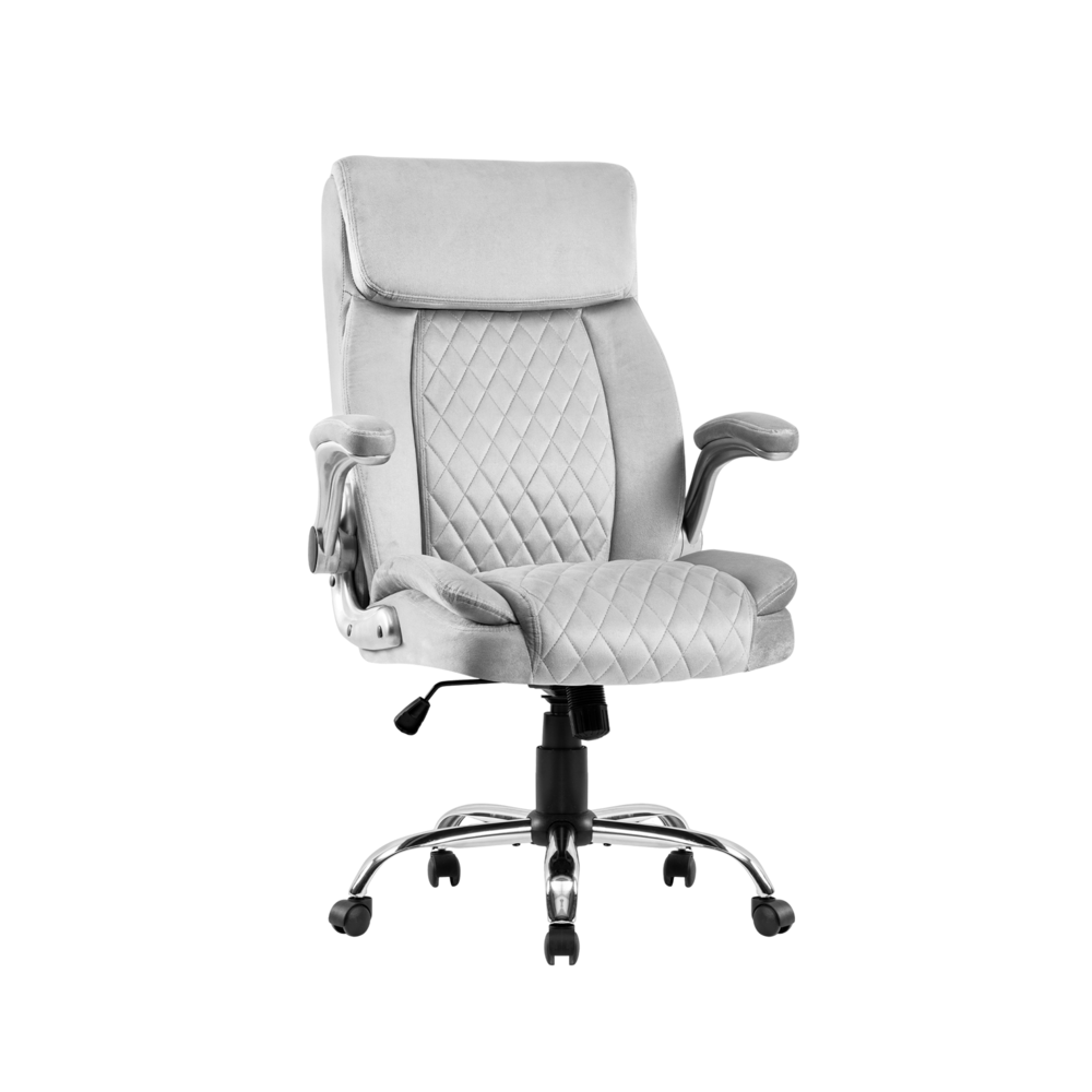 Velvet Ergonomic Executive Office Chair with Adjustable Height & Flip-Up Armrests_4Dock